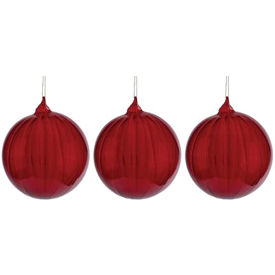 Melrose 6" Oversized Glass Ball Ornaments, 3ct.